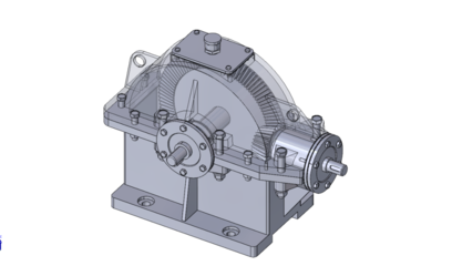 【差减变速器】belvel-gear-box一级锥齿轮箱3D图纸 STEP格式 附工程图