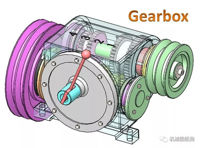 差减变速器 4档齿轮箱机构3D模型图纸 Solidworks