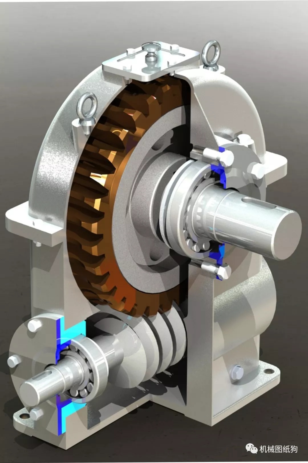 【差减变速器】wormgear蜗轮蜗杆减速器3D图纸 Solidworks设计 附STP